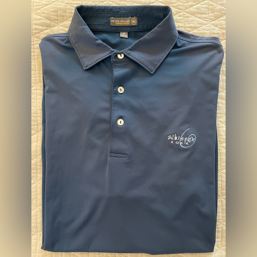 PETER MILLAR Summer Comfort Whisper Rock Country Club Logo Golf Shirt Size M